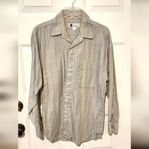 Ron Chereskin Men's Long Sleeve Button Down Shirt Size M Beige